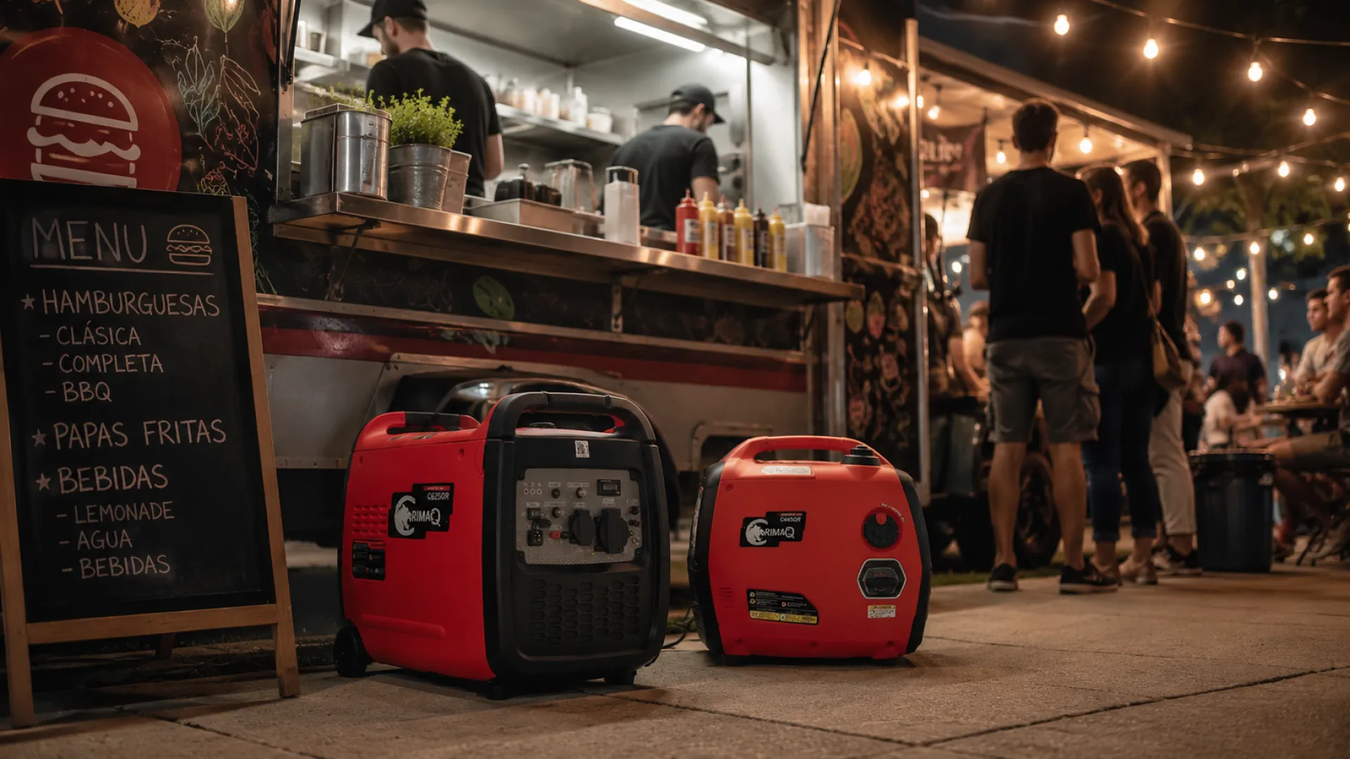 Persona comparando dos generadores inverter antes de elegir el equipo ideal para uso doméstico.